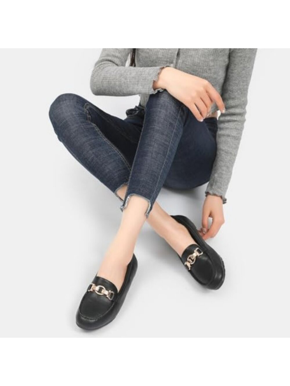 Comfortable Women's Penny Loafers - Lightweight Business Casual Slip-On Flats - Picture 6 of 6